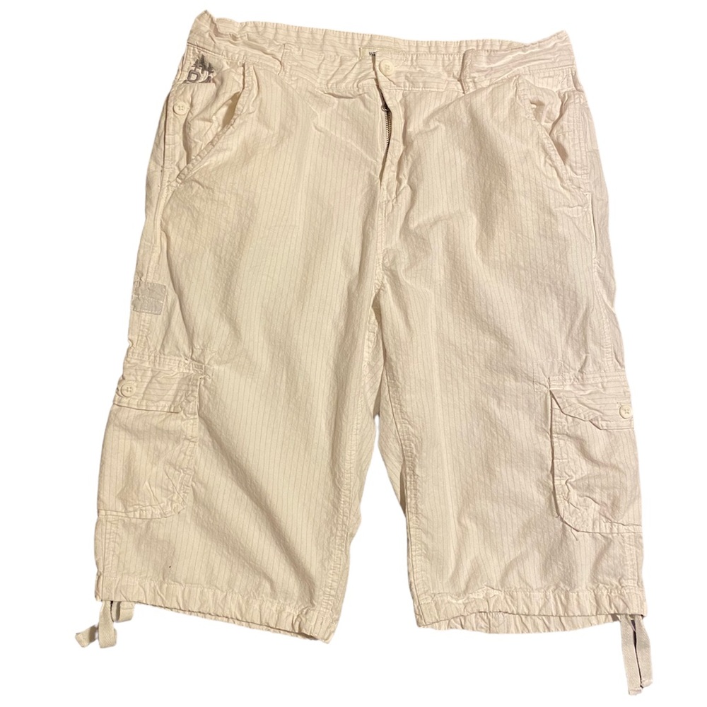 White cargo cotton shorts